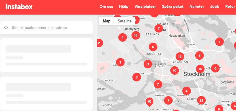 Var finns Instabox leveransplatser